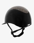 Equestro Reithelm Woman's Star mit Strasssteinen und großem Visier black-silver