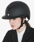 Equestro Reithelm Eclipse mit breitem Visier black-matt