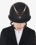 Equestro Reithelm Galaxy mit breitem Visier black-rosegold
