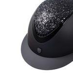 Equestro Reithelm Galaxy mit breitem Visier black matt, Top mit Strassteinen