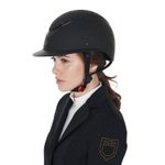 Equestro Reithelm Galaxy mit breitem Visier black matt, Top mit Strassteinen