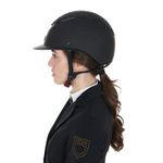 Equestro Reithelm Galaxy mit breitem Visier black matt, Top mit Strassteinen