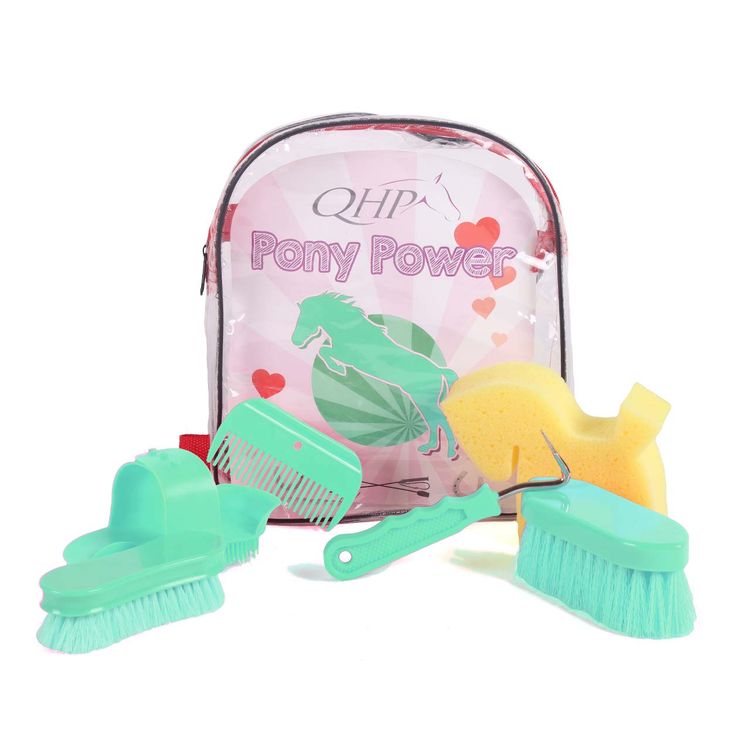 QHP Pony Power Putzrucksack in grün