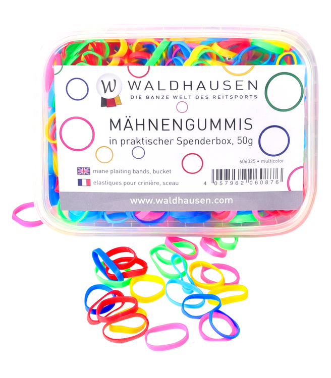 Mähnengummis in Spenderbox, extra breit, multicolor