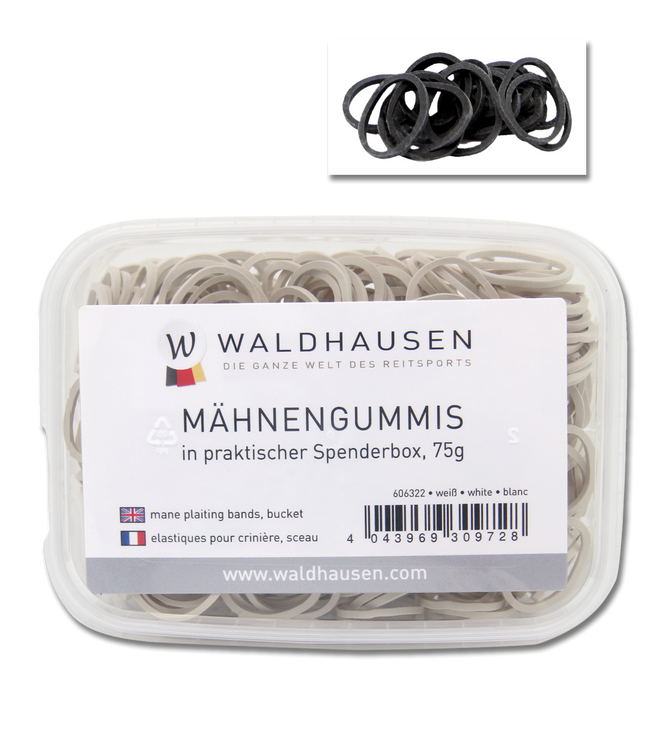 Mähnengummis in Spenderbox in schwarz