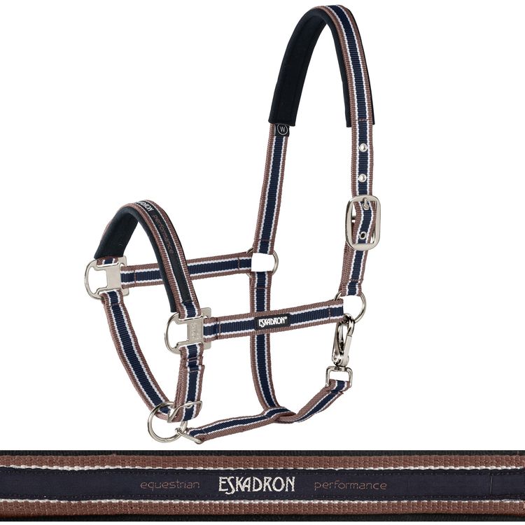 Eskadron Halfter Pin Buckle Core in cognac-creme-navy