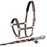 Eskadron Set Halfter Pin Buckle mit Panikhakenstrick in hazelnut-creme-darkbrown