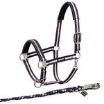 Eskadron Set Halfter Pin Buckle mit Panikhakenstrick in navy-white-blackberry