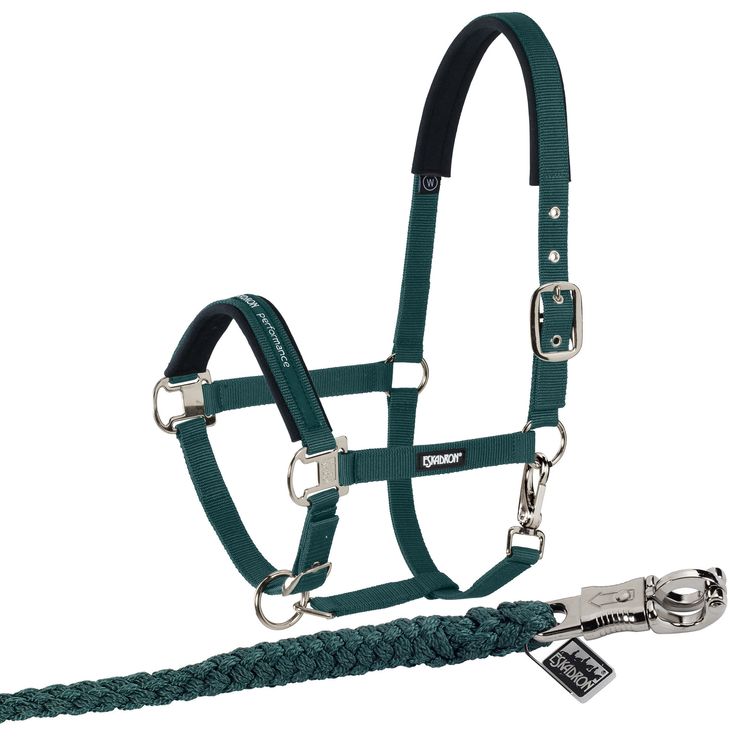 Eskadron Set Halfter Pin Buckle mit Panikhakenstrick in racinggreen