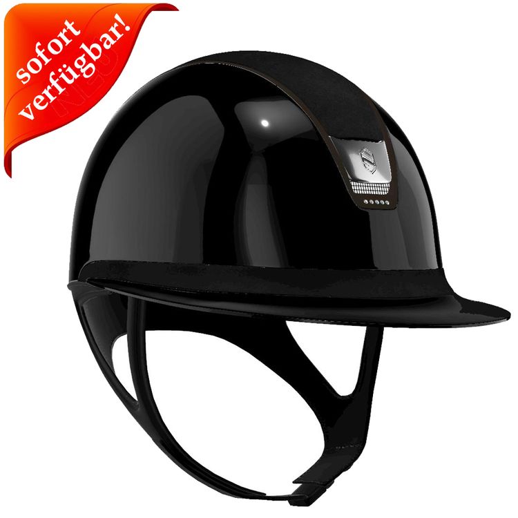 Samshield Miss Shield 2.0 glossy black - FB & Top Alcantra, Blason silver chrome, Trim black matt