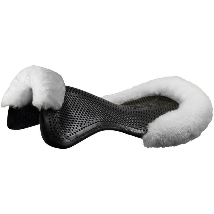 Acavallo Gel Pad AC168 THERAPEUTIC mit Lammfell - black-weiß ,Gr. M