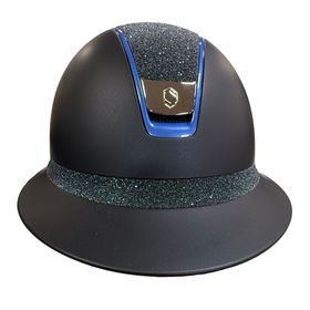Samshield Miss Shield 2.0 Shadowmatt Blue - Trim+FB Crystal fabric Swarovski blue, Top chrome blue, Blason chrome silver