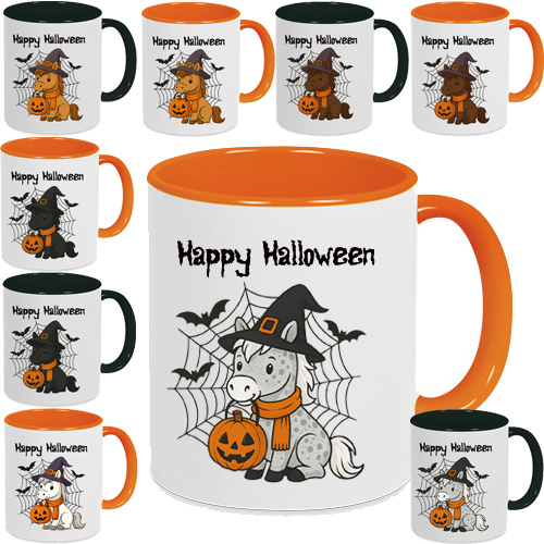 Halloween Pferde Tasse