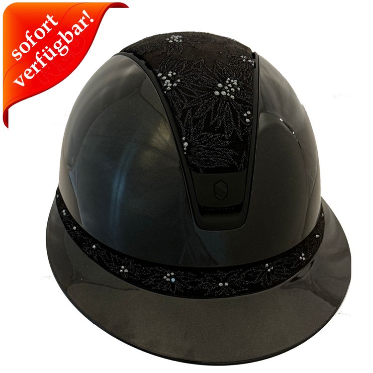 Samshield Miss Shield 2.0 Glossy black-  Top + FB Spring Flower black, Trim + Blason black matt
