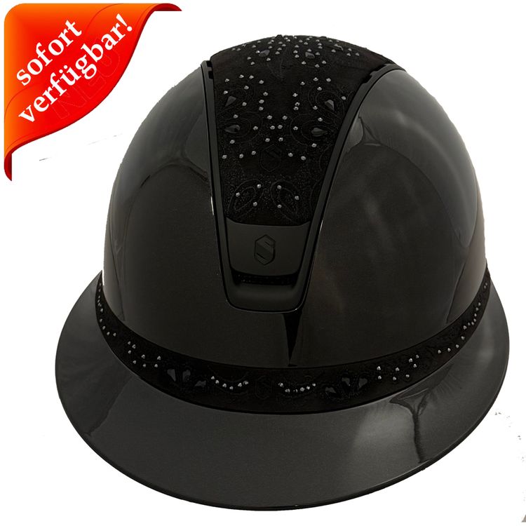 Samshield Miss Shield 2.0 Glossy black -  Top + FB Crystal bloom black, Trim + Blason chome black 