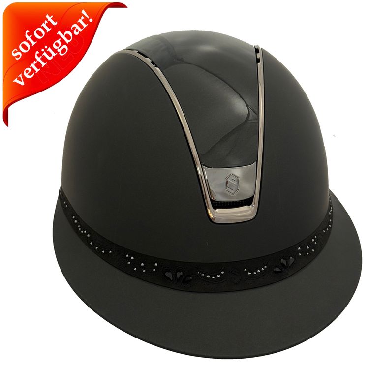 Samshield Miss Shield 2.0 Shadowmatt black,Top Glossy black, FB Crystal bloom black, Trim + Blason chome black