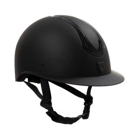 Equestro Reithelm Azael mit großem Visier in schwarz/schwarz 