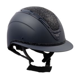 Equestro Reithelm Apocalypse navy/navy mit Strasssteinen