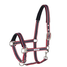 Eskadron Halfter Dornschnalle New Basic in chili-white-nightblue, Gr. Pony 2