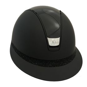 Samshield Miss Shield 2.0 Shadowmatt black - Top Glossy black + FB Crystal Fabric Swarovski black, Trim black matt, Blason chrome