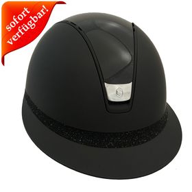 Samshield Miss Shield 2.0 Shadowmatt black - Top Glossy black + FB Crystal Fabric Swarovski black, Trim black matt, Blason chrome