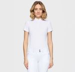 Samshield Turniershirt Aloise white with Crystal Fabric in white - kurzarm