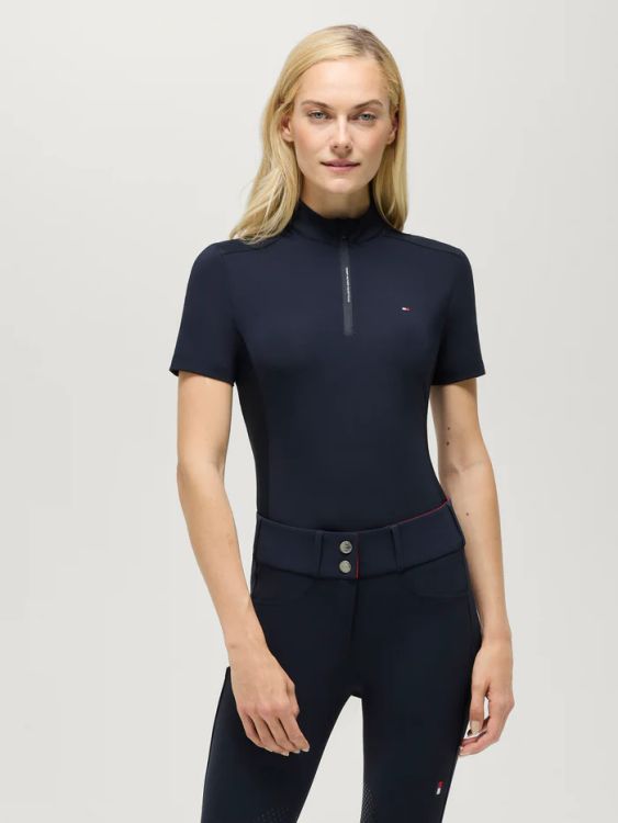 Tommy Hilfiger Palma 1/4 Zip Training Shirt Damen DESERT SKY
