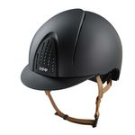 KEP Reithelm Nova Smart Textile in black mit Kinnriemen beige