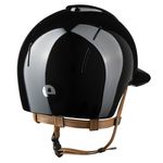 KEP Reithelm Nova Smart Polish Polo Visier in black mit Kinnriemen beige