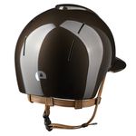 BASIS - KEP Reithelm Nova Smart Polish Polo Visier in braun mit Kinnriemen beige