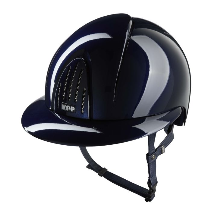 KEP Reithelm Nova Smart Polish Polo Visier in blau mit Kinnriemen blau