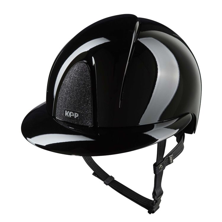 KEP Reithelm Nova Smart Polish, Polo Visier schwarz Star schwarz, Kinnriemen schwarz