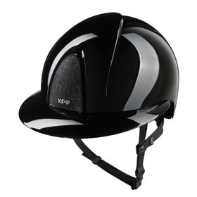 KEP Reithelm Nova Smart Polish, Polo Visier schwarz Star schwarz, Kinnriemen schwarz