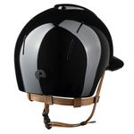 KEP Reithelm Nova Smart Polish, Polo Visier schwarz Star black, Kinnriemen beige