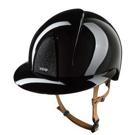 KEP Reithelm Nova Smart Polish, Polo Visier schwarz Star black, Kinnriemen beige