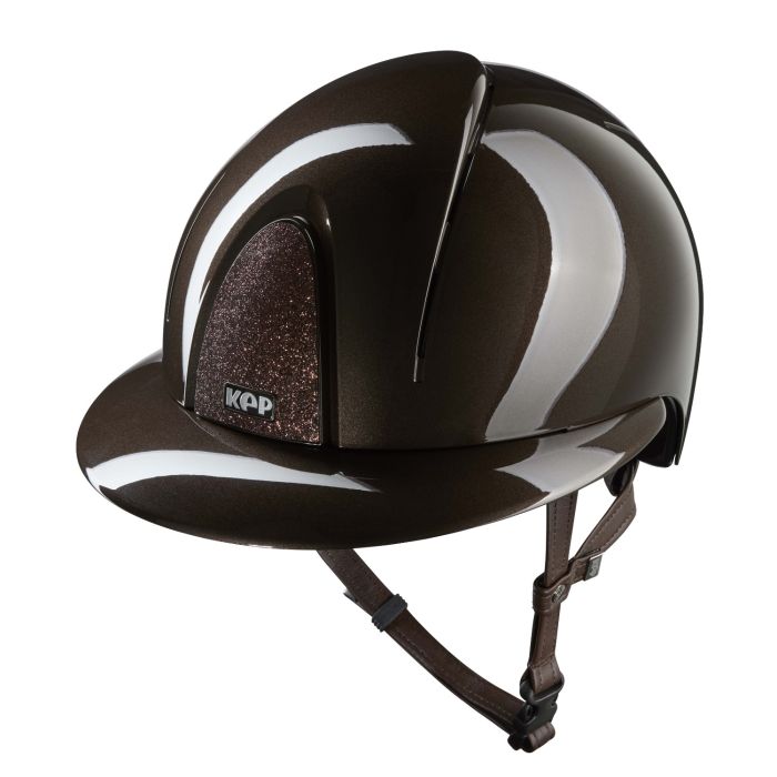 KEP Reithelm Nova Smart Polish, Polo Visier braun Star braun, Kinnriemen braun