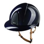 KEP Reithelm Nova Smart Polish, Polo Visier blau Star blau, Kinnriemen beige