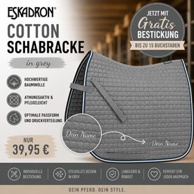 Eskadron Cotton Schabracke in grey/ocean inkl.gratis Bestickung