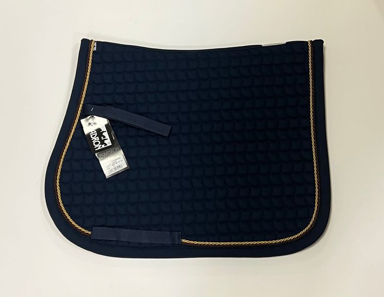 ESKADRON Cotton Schabracke navy, 2fach Kordel braun/gold