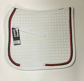 ESKADRON Cotton Schabracke weiß, 3fach Kordel schwarz, gold, rot