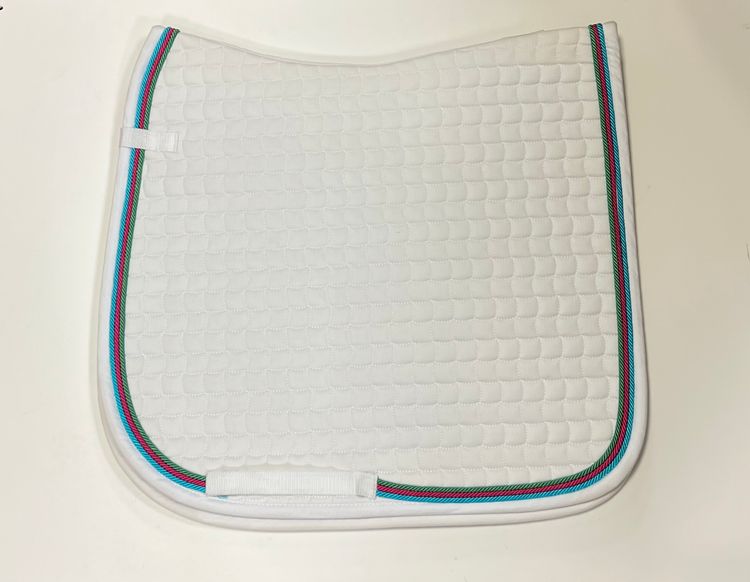 ESKADRON Cotton Schabracke weiß, 3fach Kordel tutti frutti