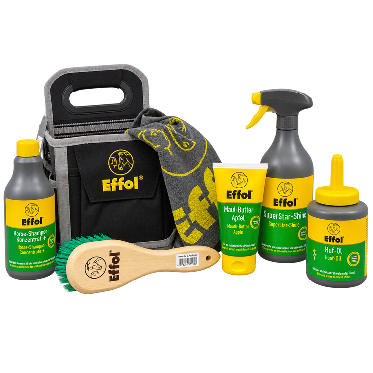 Effol 7 tlg Erstausstattungset - Shampoo SuperStarShine Huföl Maulbutter ..