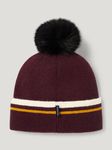 Tommy Hilfiger Equestrian Dean Pom Pom Beanie in deep burgundy