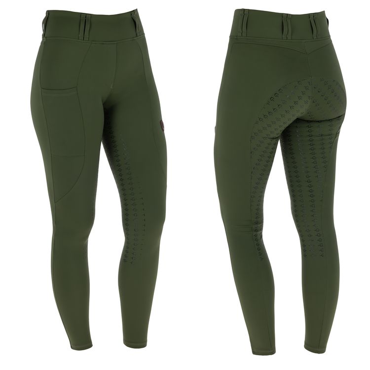 COVALLIERO Damen Winter Riding Tights forest green