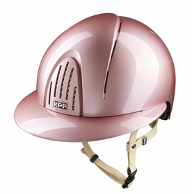 KEP Reithelm Nova Smart Polish Polo Visier in pink mit Kinnriemen cream