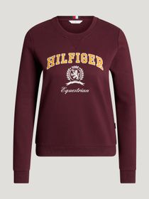 Tommy Hilfiger Equestrian Damen Sweatshirt Campus in deep burgundy