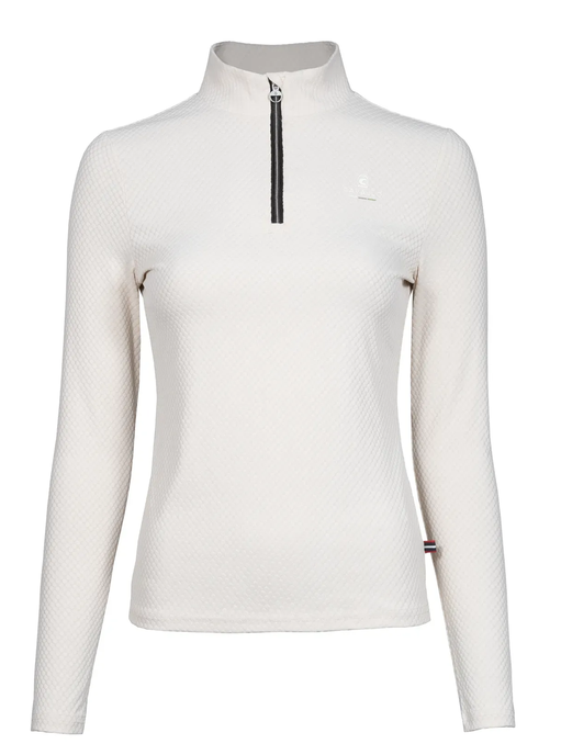 CAVALLIZIA Jacquard Stehkragenshirt in vanilla
