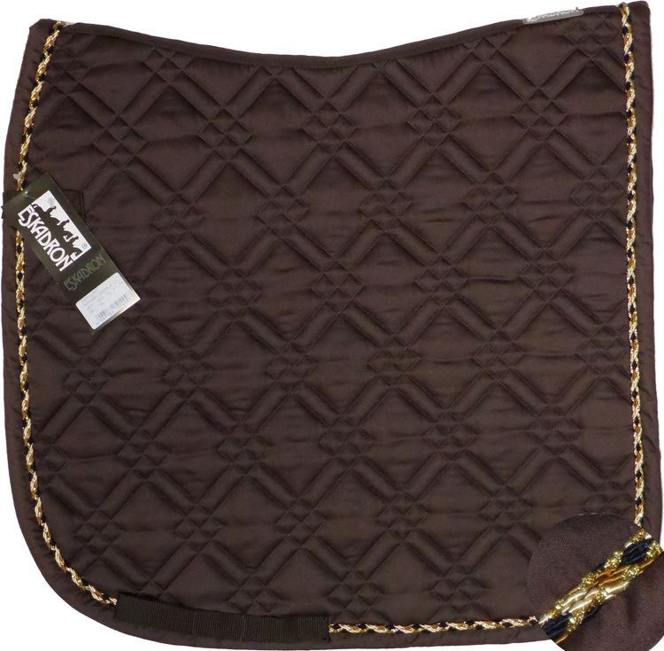 Eskadron Brillant Schabracke in choco mit Multikordel in creme/mocca/navy