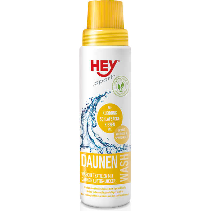 HEY SPORT® Daunen Wash, Die sanfte Pflege für alle Textilien mit Daunen - 250ml