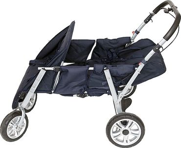 Krippenwagen Helena 4er hellblaue Sonnendächer
